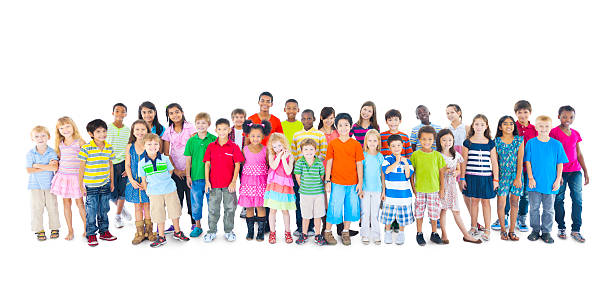 istock A large group of children on white background 175484725