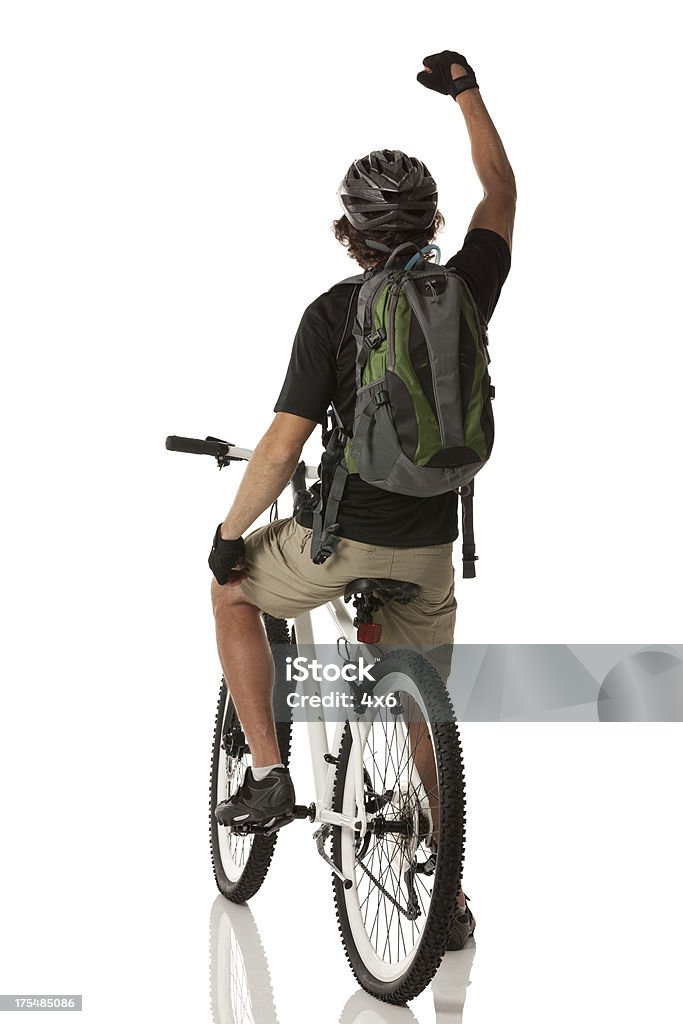 Vista traseira de equitação bicicleta Ciclista - Foto de stock de Ciclismo royalty-free
