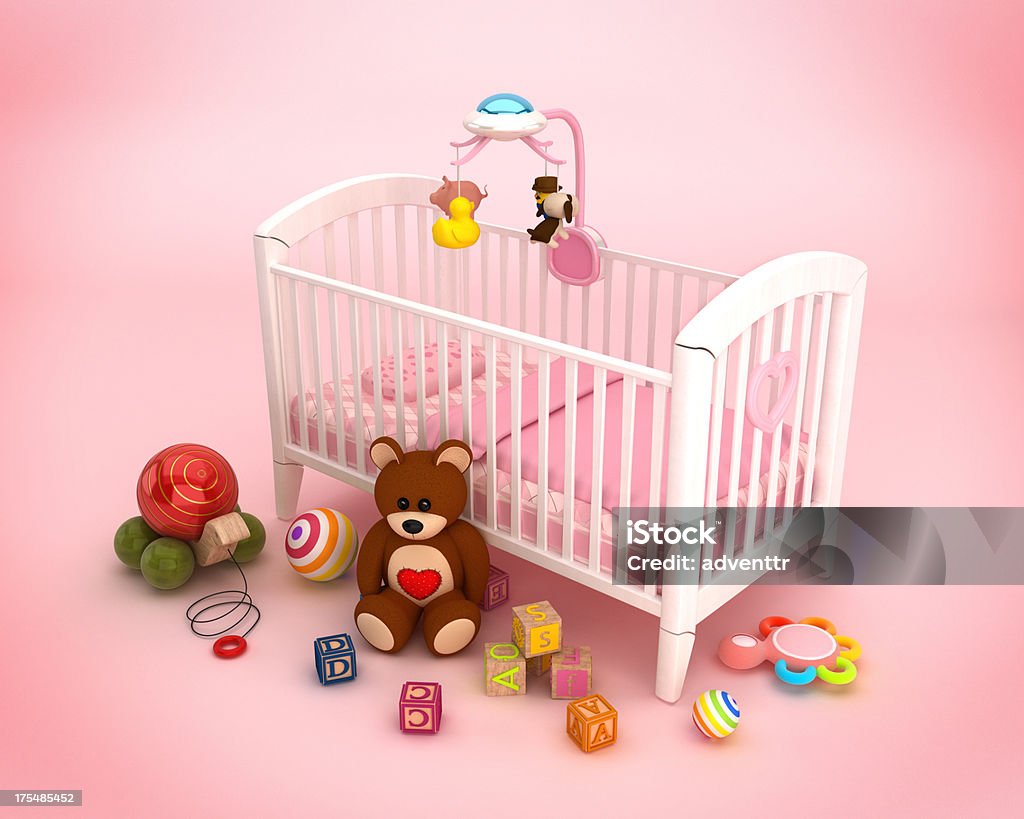 Cuna de bebé - Foto de stock de Tridimensional libre de derechos