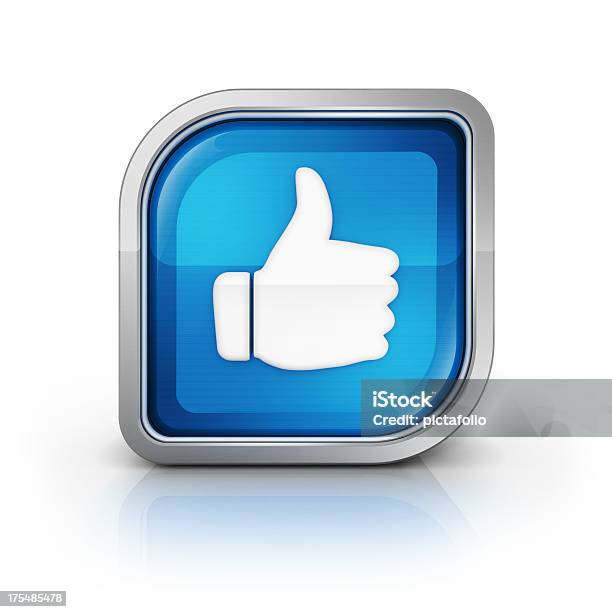 Like Or Thumbs Up Glossy Icon Stock Photo - Download Image Now - Icon Symbol, Thumbs Up, OK - Single Word