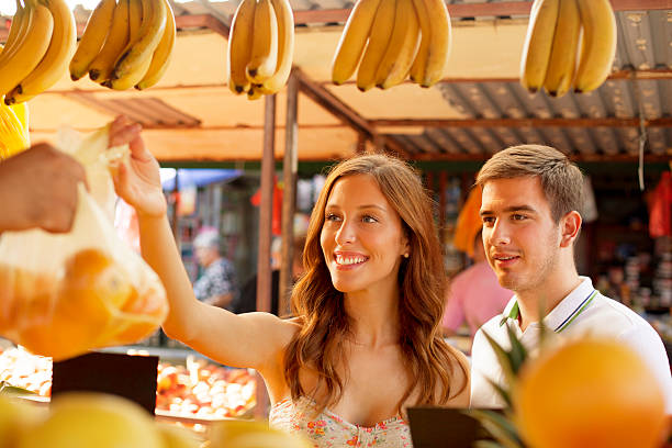 istock Couple shopping at market. 175486256