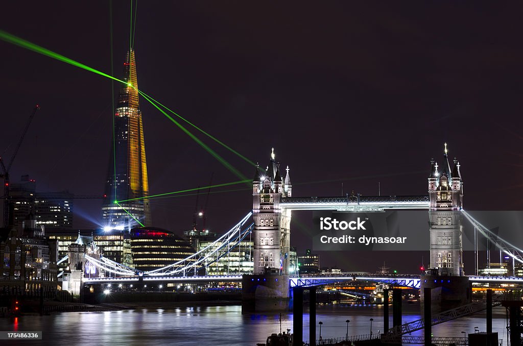 The Shard Wieżowiec otwarcie laserowe show, Londyn - Zbiór zdjęć royalty-free (Anglia)