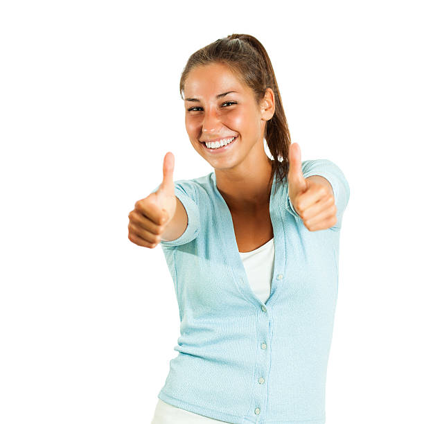 istock Young girl showing thumbs up 175486848