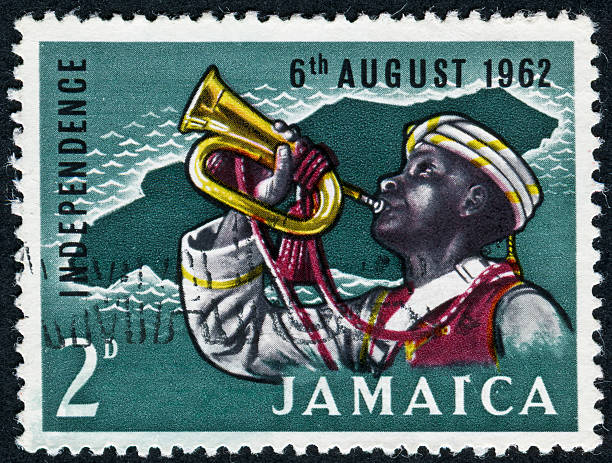 ямайка независимость печать - mail postage stamp postmark jamaica стоковые фото и изображения