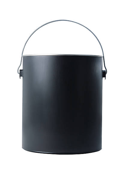 istock Black paint can, isolated on white background 175487081
