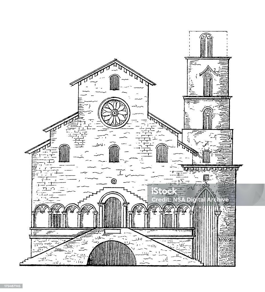 San Nicola Pellegrino Catedral de Trani/arquitetura antiga ilustrações - Ilustração de Monumento royalty-free