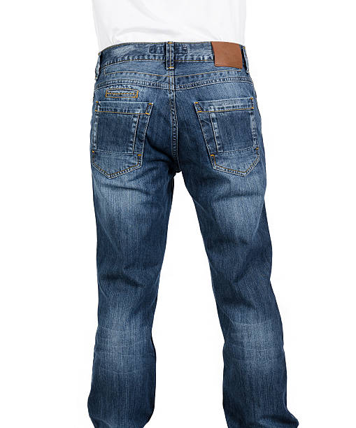 istock Rear view of a man wearing blue jeans with a blank label 175487281