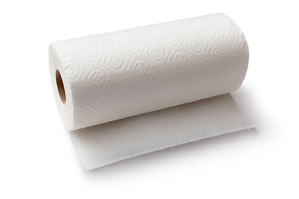 Cleaning: Paper Towel Roll Isolated on White Background More Photos like this here... paper towel stock pictures, royalty-free photos & images