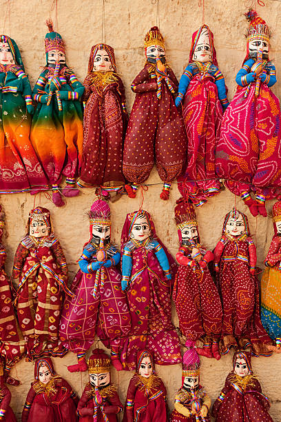 istock Colorful Indian puppets for sale 175487781