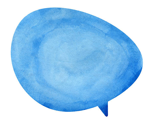 Blue Globe Speech Bubble Textured watercolour speech bubble  on real watercolour paper. No CS brushes added.More like this in my portfolio! paper watercolor painting textured blue stock pictures, royalty-free photos & images