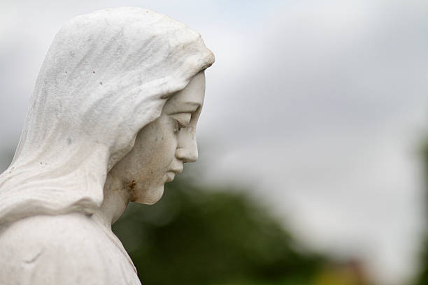 istock Profile white marble head of angel 175488602