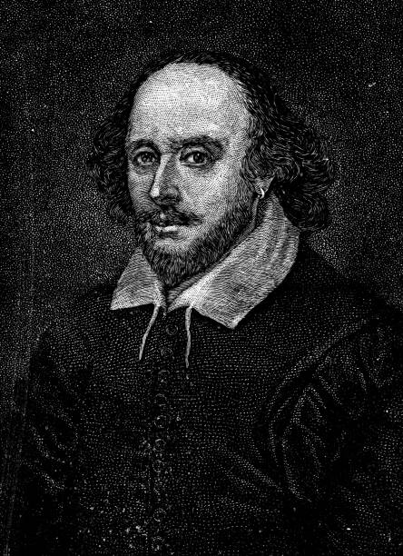 ilustraciones, imágenes clip art, dibujos animados e iconos de stock de chandos retrato de william shakespeare por john taylor - siglo xvii - william shakespeare poet literature history