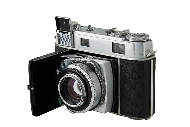 istock Isolated shot of folding antique camera on white background 175488938