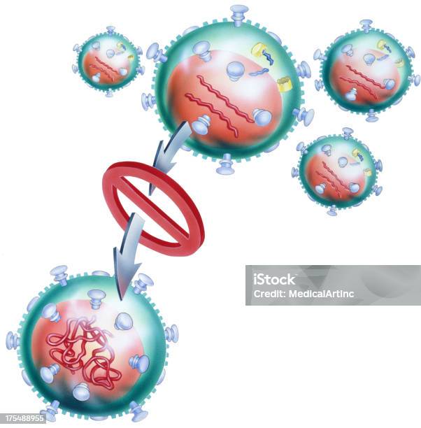 Wirusa Hiv Odwrotnej Transkryptazy Block - Stockowe grafiki wektorowe i więcej obrazów Enzym - Enzym, AIDS, Choroba