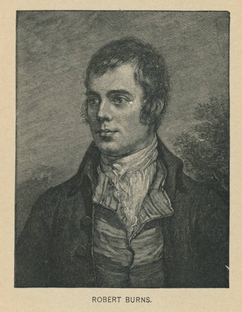 illustrations, cliparts, dessins animés et icônes de portrait de robert burns par alexander nasmyth - 18ème siècle - robert burns writer illustration and painting etching named person