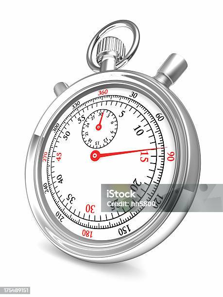 Stopwatch Clock Stock Photo - Download Image Now - Stopwatch, Cut Out, White Background