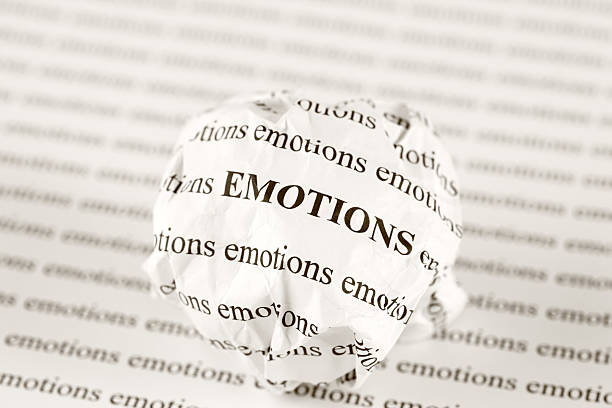 istock Crumpled paper ball with words emotions 175489219
