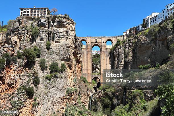 Puente Nuevo Ronda Испания — стоковые фотографии и другие картинки White Towns of Andalusia - White Towns of Andalusia, Испания, Rio Guadalevin Gorge