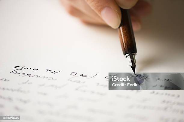 Writing Letter To A Friend Stock Photo - Download Image Now - Writing - Activity, Handwriting, Letter - Document