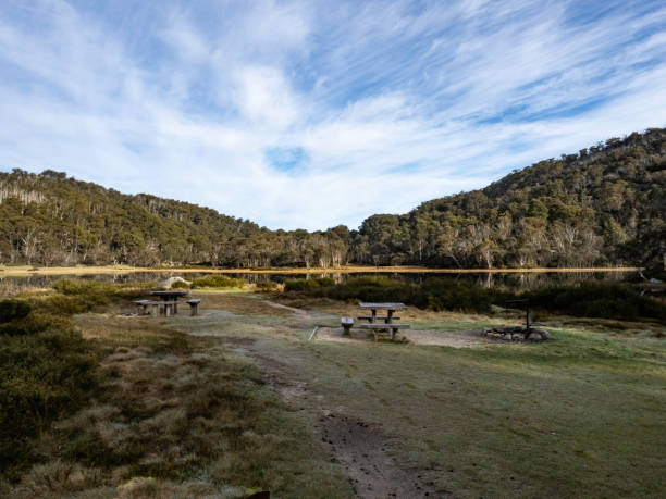 istock Picnic ground next to lake 1754898805