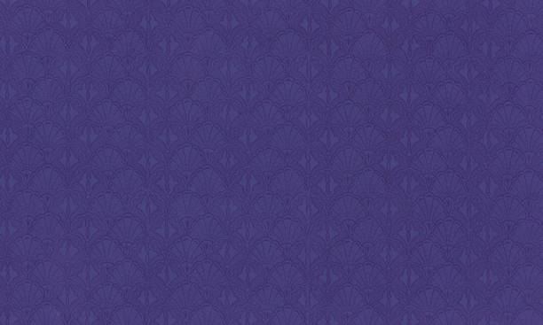 istock Purple Antique Paper Texture Background with Art Nouveau Scalloped Pattern 1754904052