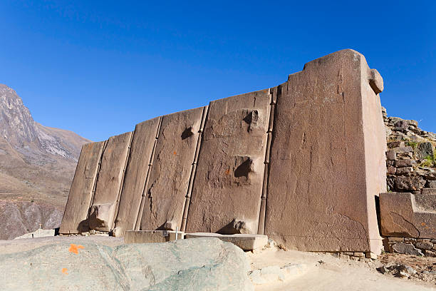 Inca Temple of the Sun, Ollantaytambo stock photo