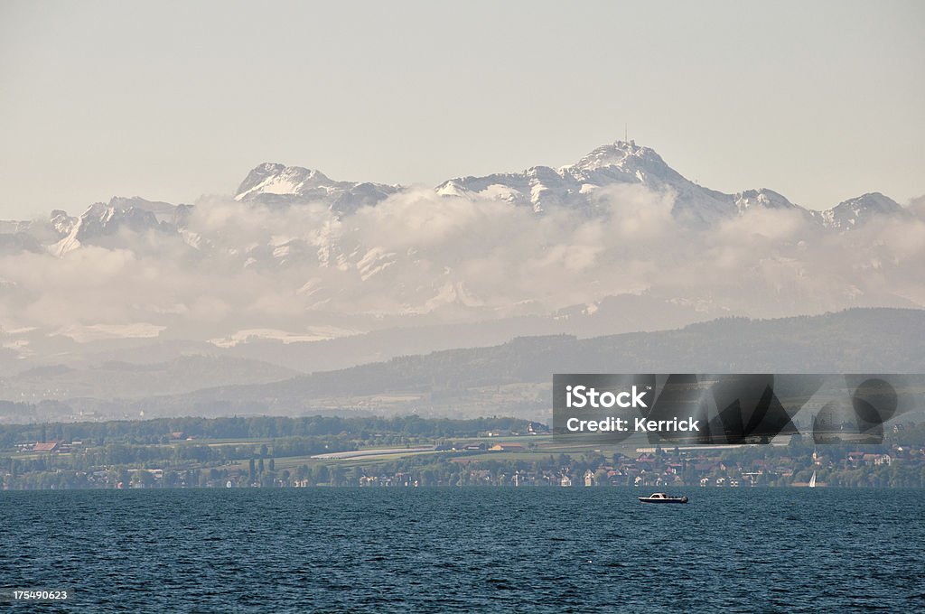 Blick auf die mit Schnee bedeckt Santis - Lizenzfrei Bodensee Stock-Foto