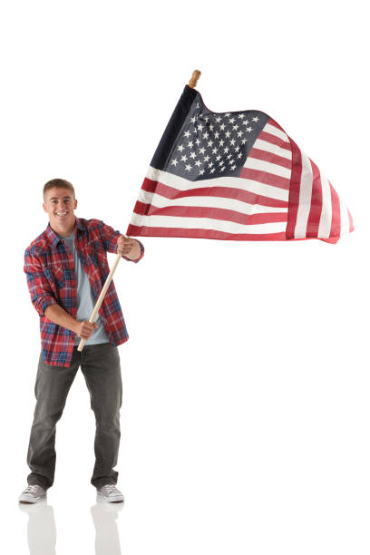 istock Man waving an American flag 175490654