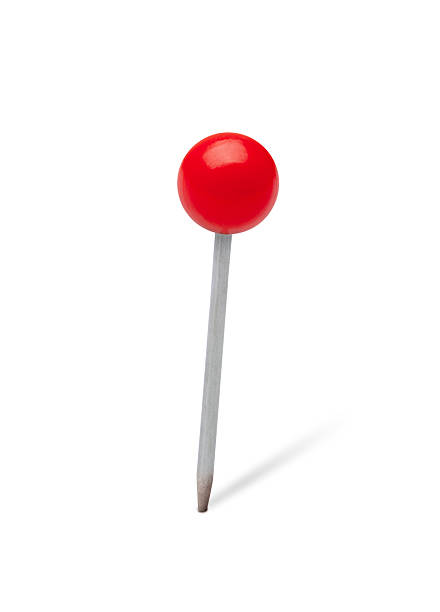 Red pushpin Red pushpin on white. thumbtack stock pictures, royalty-free photos & images