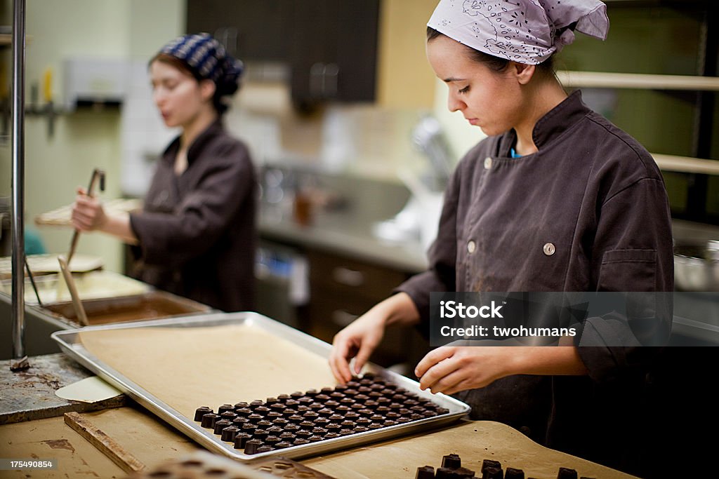 Handgemachte Schokoladen-Produktion - Lizenzfrei Schokolade Stock-Foto