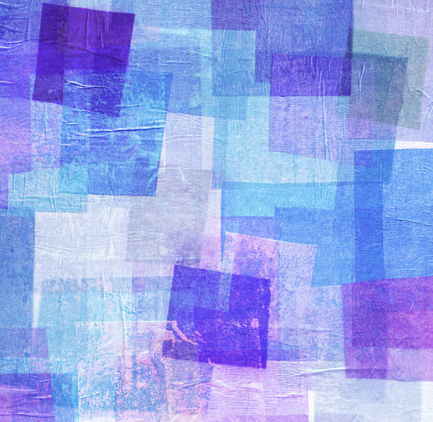 Blue and Purple Tissue Paper Collage