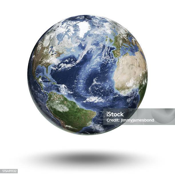Floating Mondo Incentrata Sulloceano Atlantico - Fotografie stock e altre immagini di Pianeta Terra - Pianeta Terra, Pianeta, Scontornabile