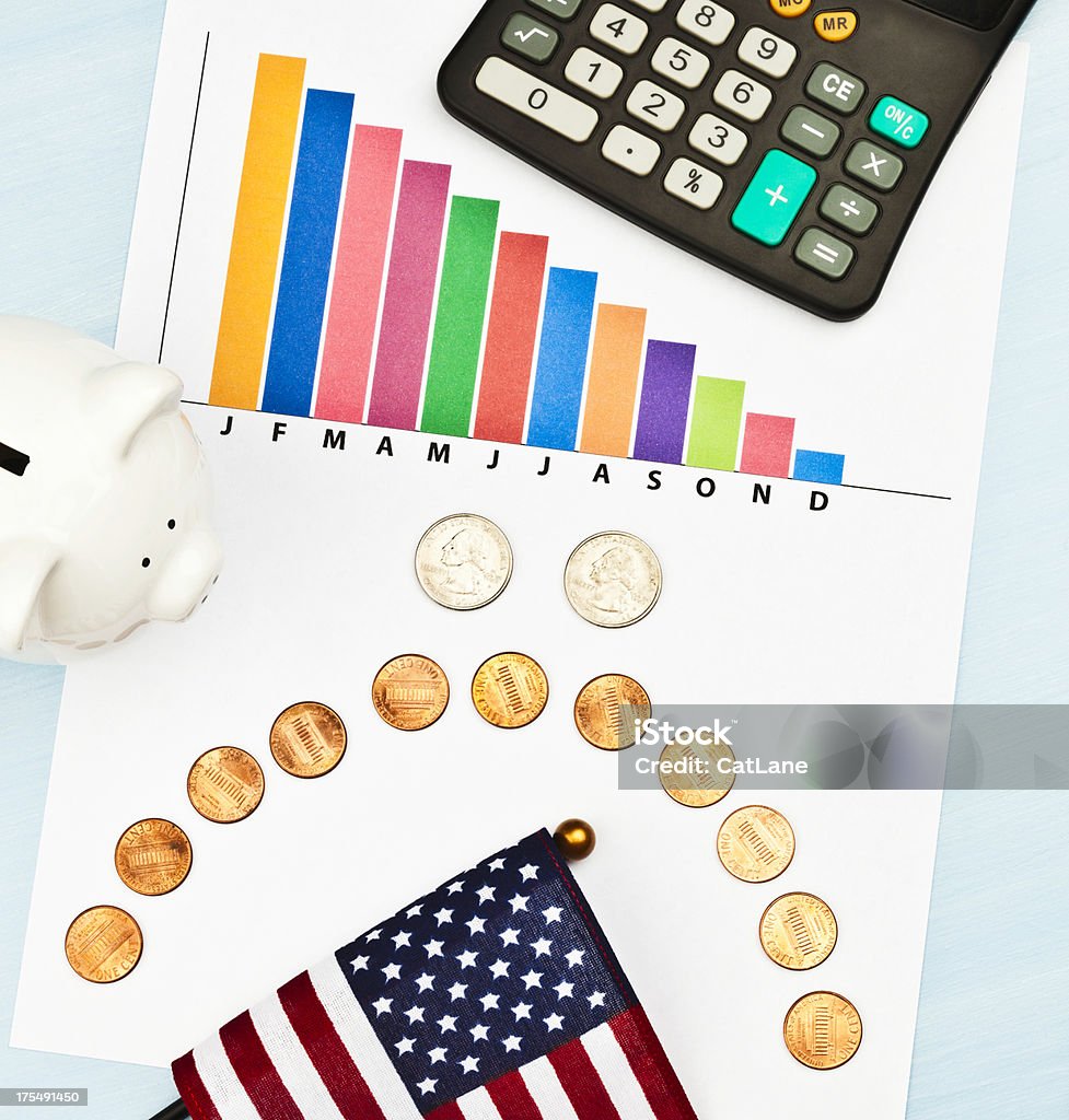 Finanzielle Fehler - Lizenzfrei Amerikanische Flagge Stock-Foto