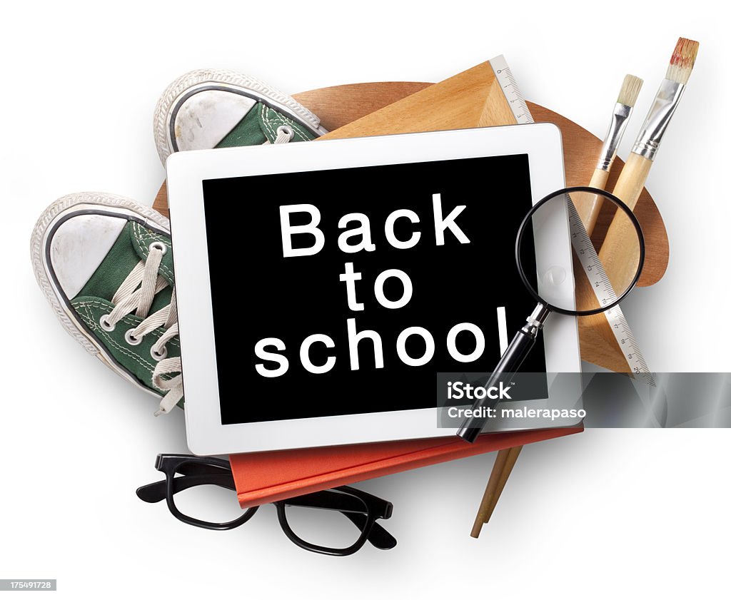 Voltar para a escola com tablet digital - Foto de stock de Educação royalty-free