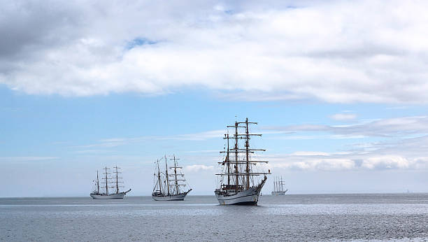 Flotta di vela navi. - foto stock