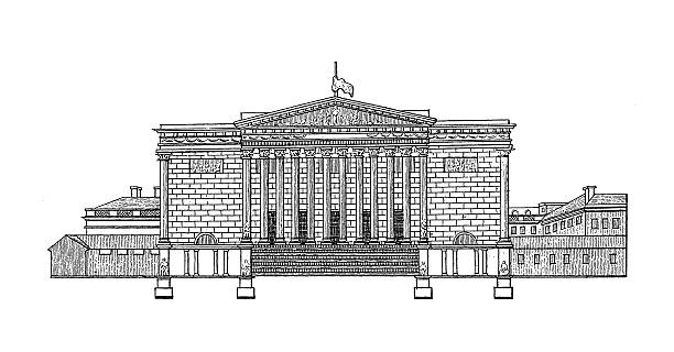 istock Palais Bourbon, Paris, France | Antique Architectural Illustrations 175492846