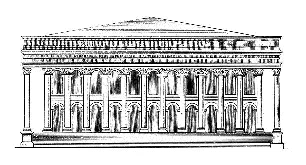 istock Paris Stock Exchange, France | Antique Architectural Illustrations 175493362