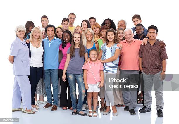 Group Of People Standing Together Stock Photo - Download Image Now - 10-11 Years, 20-29 Years, 50-59 Years