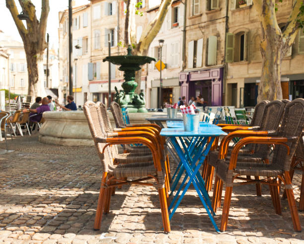 Avignon, Provence, France "Small square with fountain and cafes in Avignon, Provence, FranceSee also:" avignon france stock pictures, royalty-free photos & images