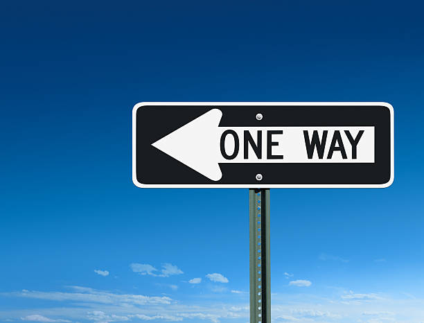 istock One Way Street Sign Post Pointing Leftward on Blue Sky 175495402