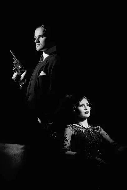 Photo of Film Noir style. Dangerous couple