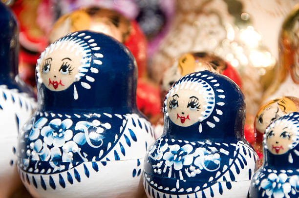 istock Blue and white Babushka or Matryoshka Russian nesting dolls 175496257