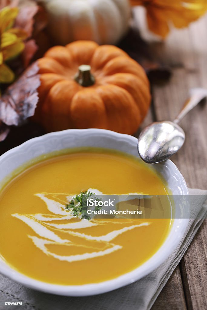 Pumpkin soup Pumpkin creme soup  - XXXL Image Autumn Stock Photo