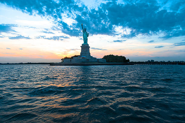 Statue of Liberty at Sunset, New York City.