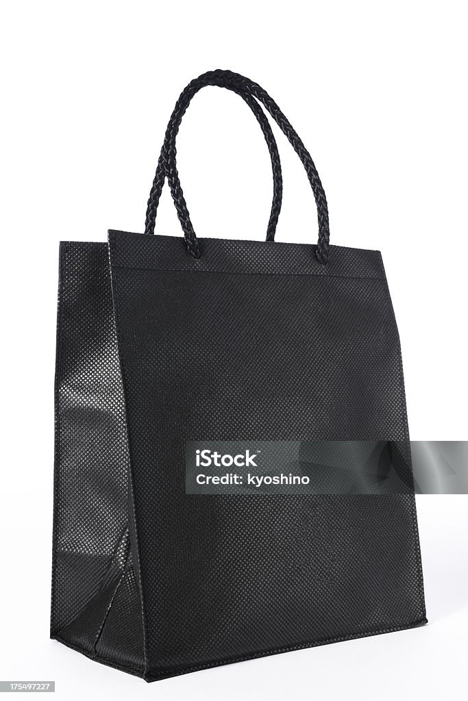 絶縁ショットのブランク、黒の白い背景の上のショッピングバッグ - グッディバッグのロイヤリティフリーストックフォト