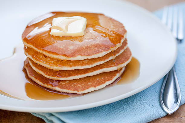 istock Close up Pancakes with Syrup and Butter 175497341