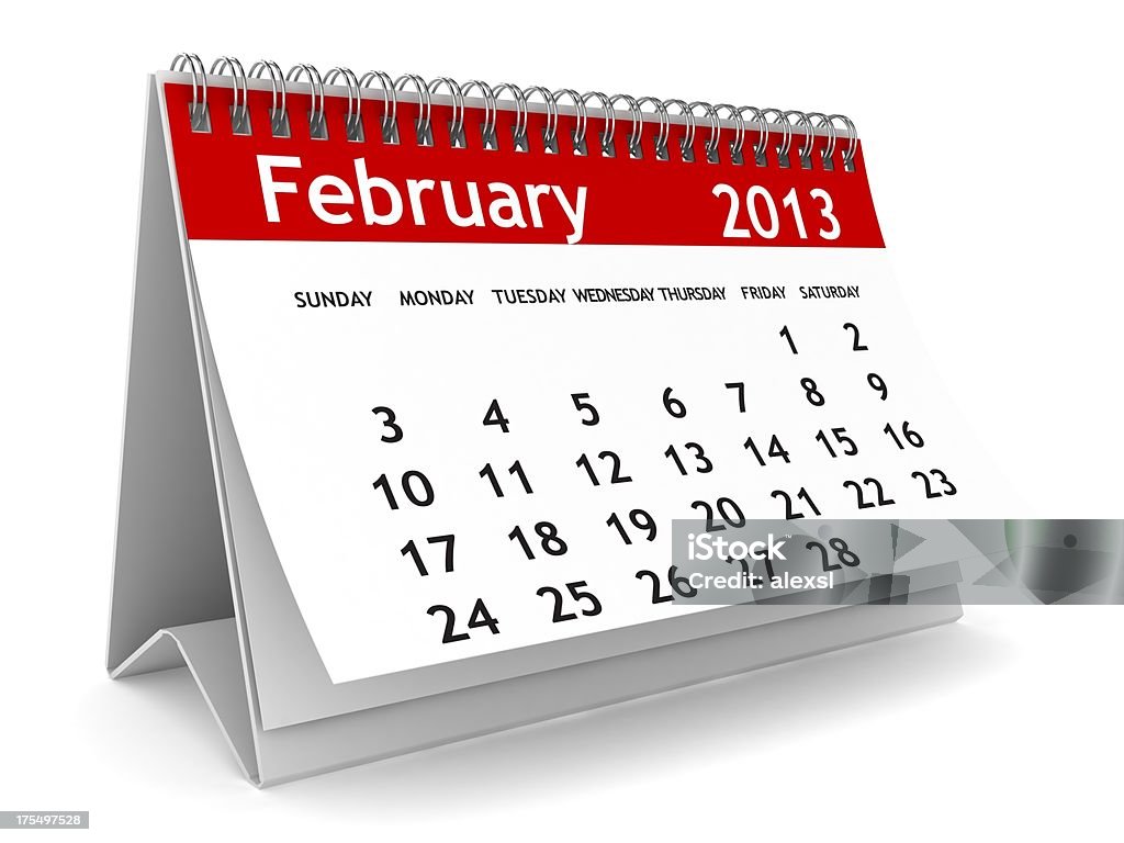 De février 2013 calendrier-série - Photo de 2013 libre de droits
