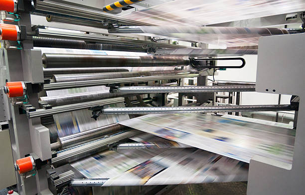 istock Roto offset printing machine at work, in big italian industry 175497589