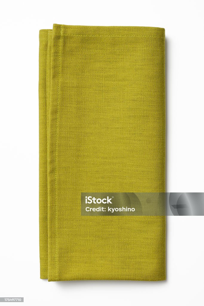 Fotografía de servilleta verde aislado sobre fondo blanco - Foto de stock de Servilleta libre de derechos