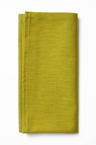 istock Isolated shot of folded green napkin on white background 175497710